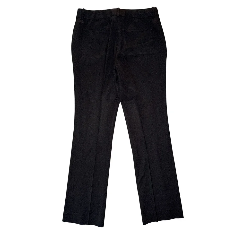 J.Crew Womens Black Tollegno 1900 Italian Wool Straight Leg Dress Pants 8 A10